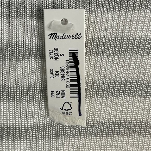 Madewell Micro-Rib Striped Sweater Tee in Monument Size S NWT - Picture 8 of 11